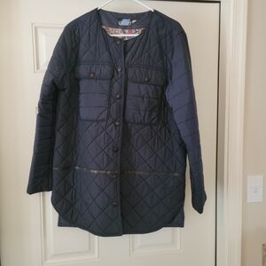 Dark Blue Quilted Utility Jacket